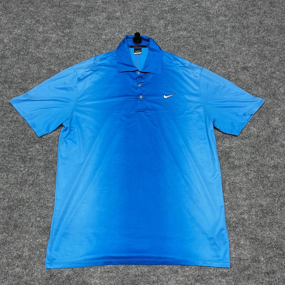 Nike Tiger Woods Collection Mens Polo Shirt‎ Large Blue Ombre Dri-FIT Golf